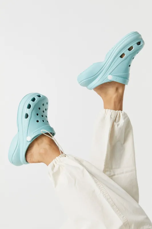 Blue Platform Rubber Clog sold by Charlotte Russe