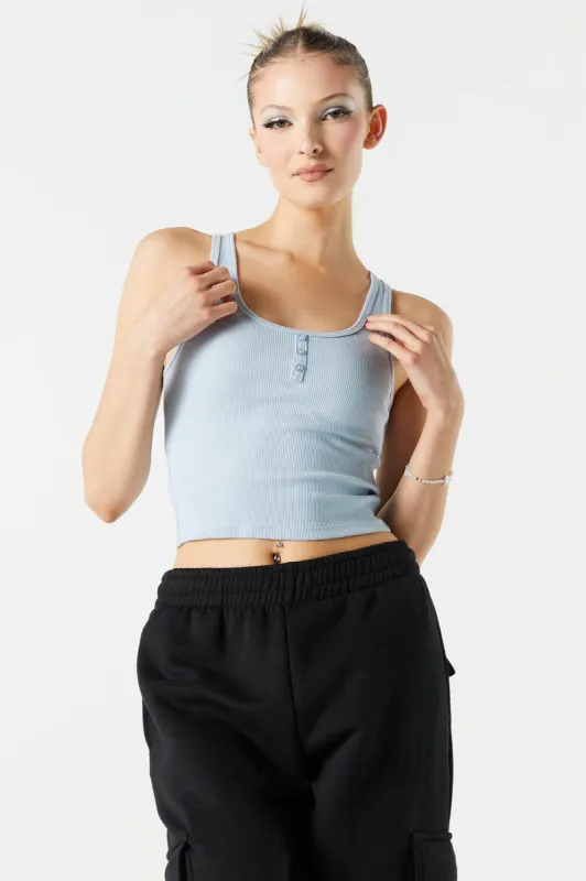 Ribbed Henley Tank sold by Charlotte Russe