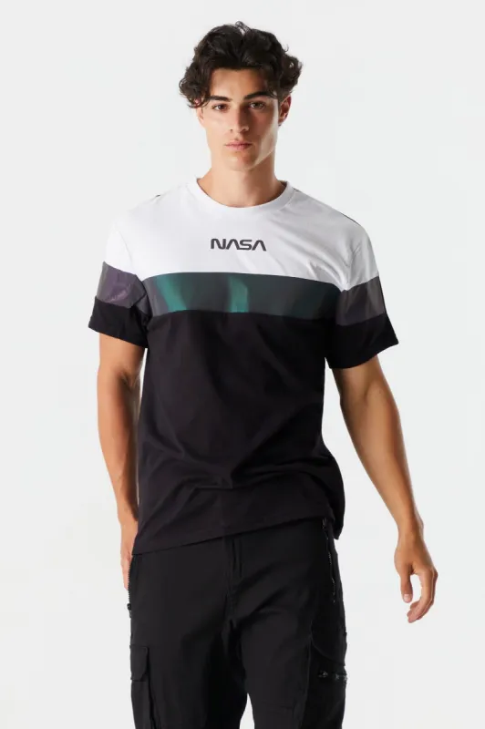 NASA Graphic Iridescent Stripe T-Shirt sold by Charlotte Russe