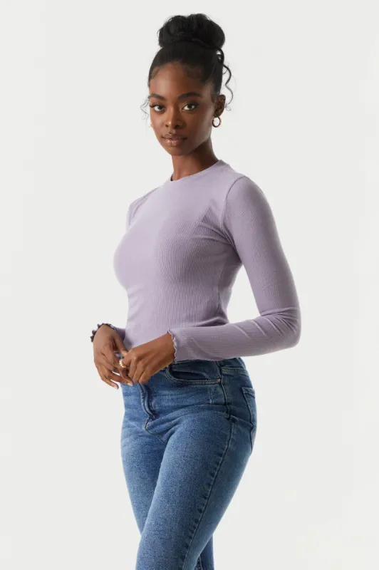 Ribbed Lettuce Hem Skimmer Top sold by Charlotte Russe