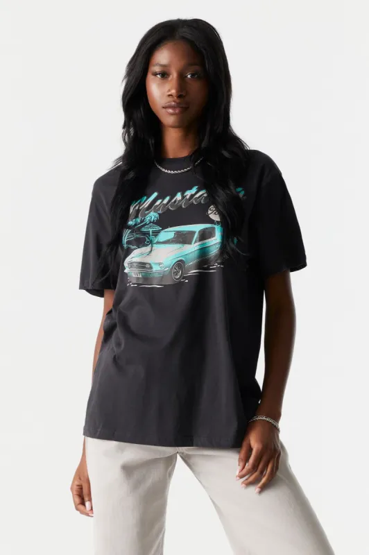 Mustang Graphic Oversized T-Shirt sold by Charlotte Russe