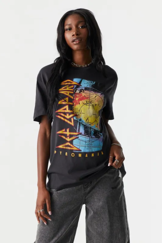 Def Leppard Graphic Oversized T-Shirt sold by Charlotte Russe