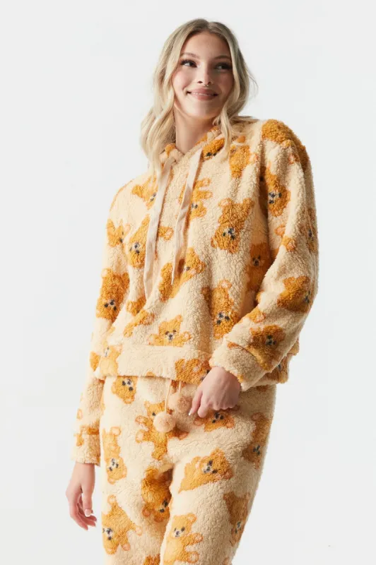 Teddy Bear Sherpa Pajama Hoodie sold by Charlotte Russe