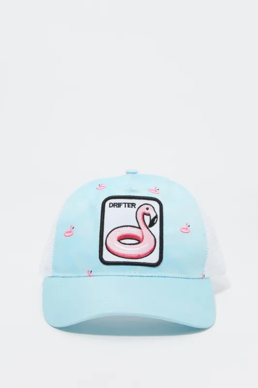 Flamingo Floatie Embroidered Baseball Hat sold by Charlotte Russe