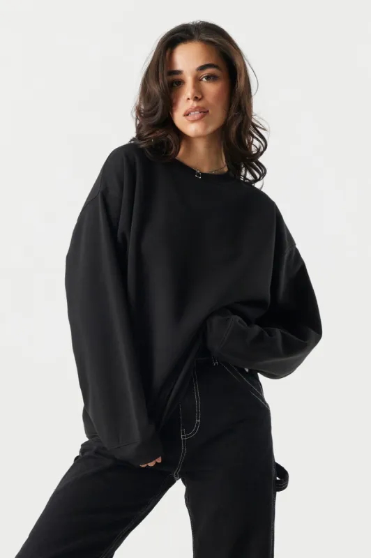 Solid Fleece Sweatshirt sold by Charlotte Russe