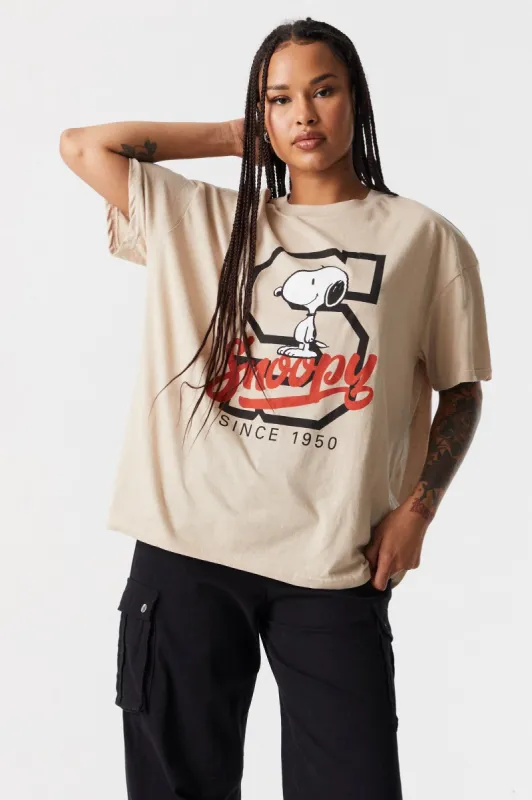 Snoopy Graphic Boyfriend T-Shirt sold by Charlotte Russe