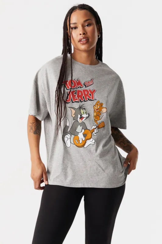 Tom And Jerry Graphic Boyfriend T-Shirt sold by Charlotte Russe