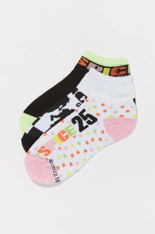 Spice World Print No-Show Sock Set (3 Pack) sold by Charlotte Russe