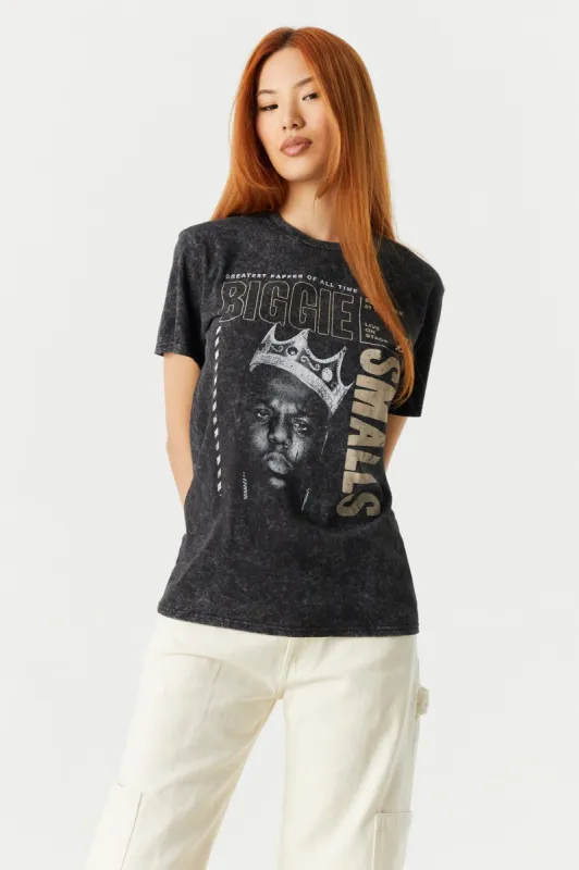 Acid Wash Biggie Smalls Graphic Boyfriend T-Shirt sold by Charlotte Russe