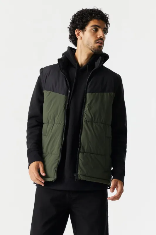 Cabin Fever Zip-Up Puffer Vest sold by Charlotte Russe