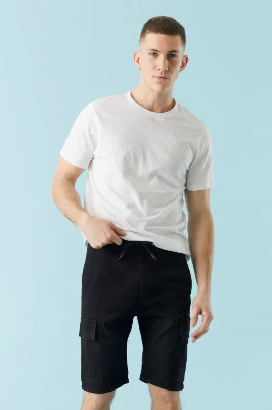 Black Wash Stretch Cargo Short sold by Charlotte Russe