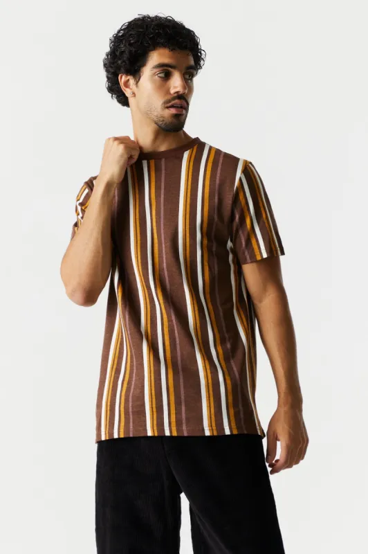 Vertical Striped Crew Neck T-Shirt sold by Charlotte Russe