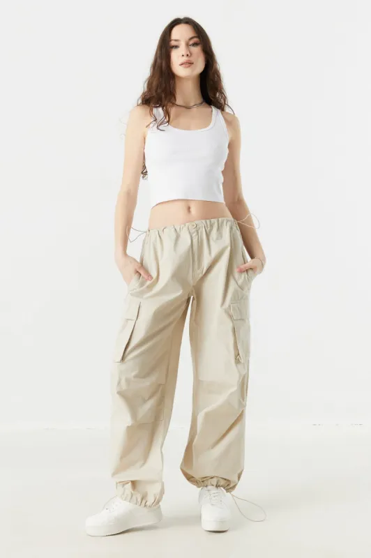 Poplin Drawstring Parachute Pant sold by Charlotte Russe