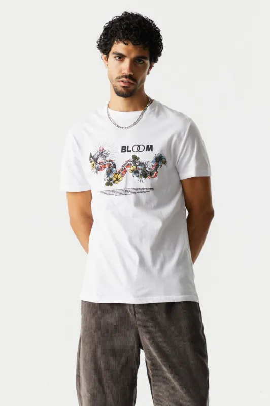 Floral Chinese Dragon Bloom Graphic T-Shirt sold by Charlotte Russe