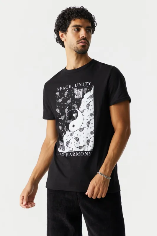 Peace, Unity & Harmony Graphic T-Shirt sold by Charlotte Russe