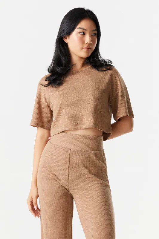 Ribbed Crop T-Shirt sold by Charlotte Russe