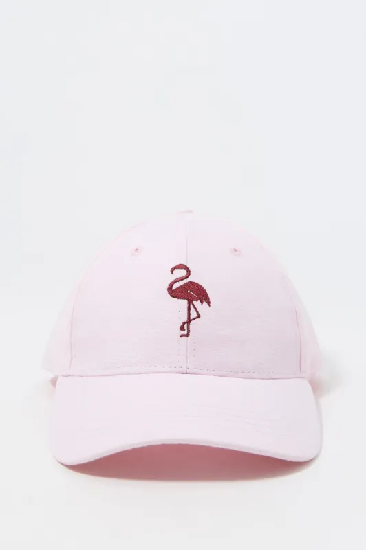 Pink Flamingo Embroidered Baseball Hat sold by Charlotte Russe