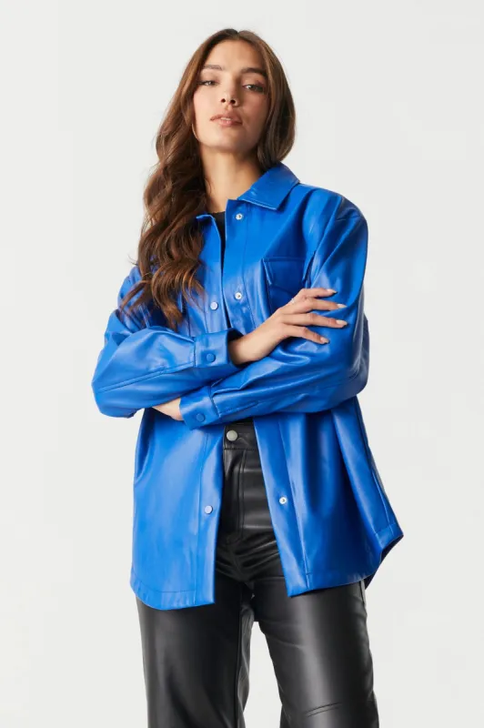 Faux-Leather Shacket sold by Charlotte Russe