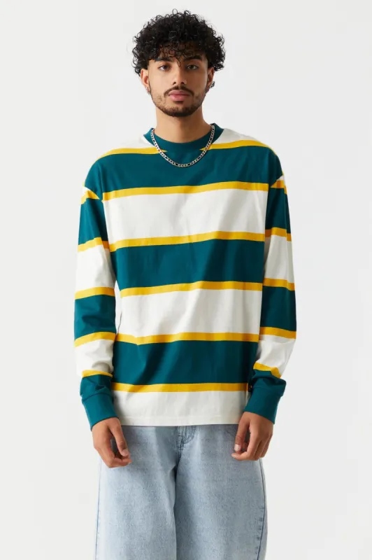 Striped Long Sleeve Boxy Top sold by Charlotte Russe