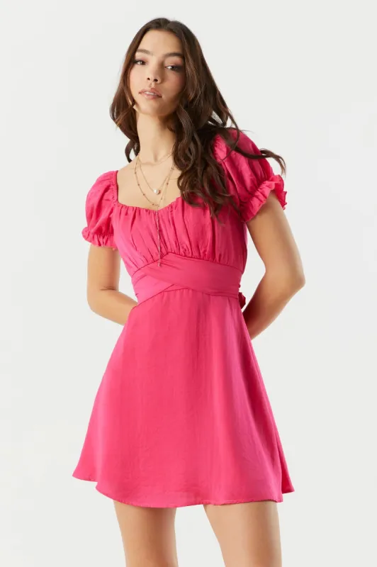 Tie-Back A Line Mini Dress sold by Charlotte Russe