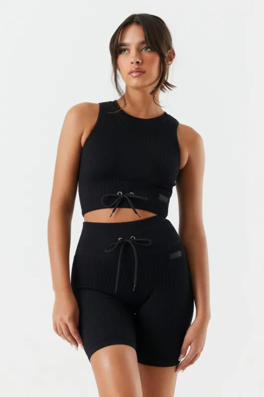 Refuge Seamless Ribbed High Neck Bra sold by Charlotte Russe