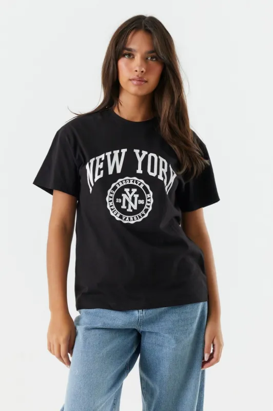 New York Varsity Graphic Boyfriend T-Shirt sold by Charlotte Russe