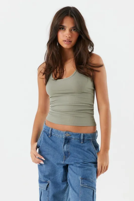 Soft Ribbed Scoop Neck Tank sold by Charlotte Russe