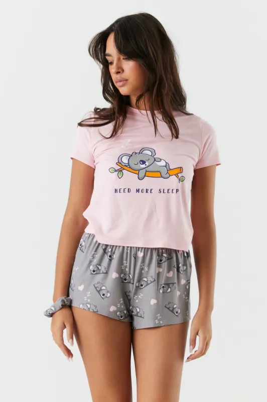 Need More Sleep Graphic 3-Piece Pajama Set sold by Charlotte Russe