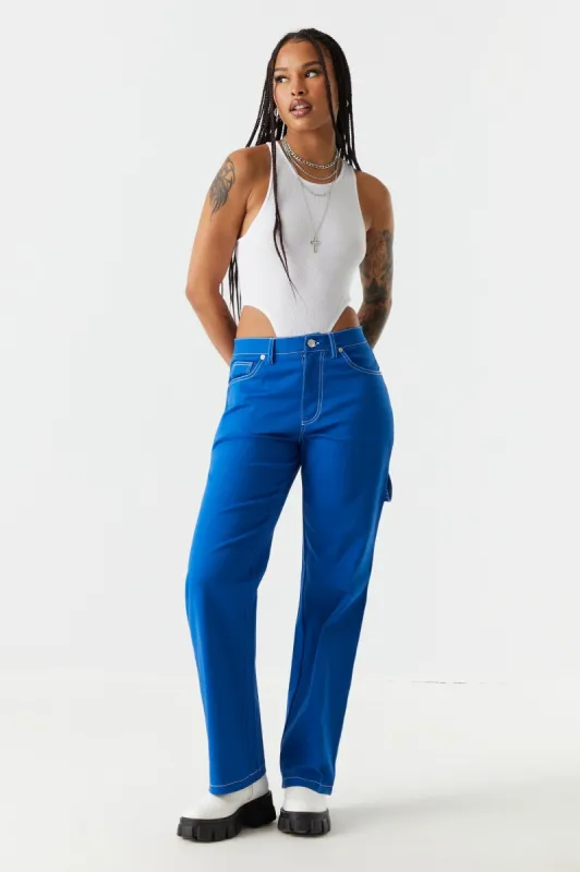 Blue Twill Carpenter Pant sold by Charlotte Russe