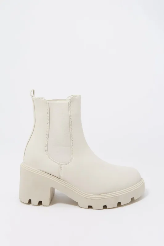 Faux-leather Lug Sole Gore Boot sold by Charlotte Russe