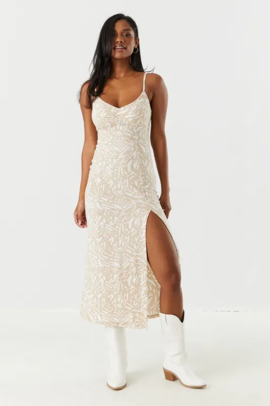 Printed Leg Slit Maxi Dress sold by Charlotte Russe