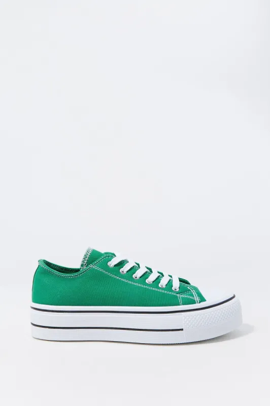 Lace-Up Low-Top Platform Sneaker sold by Charlotte Russe