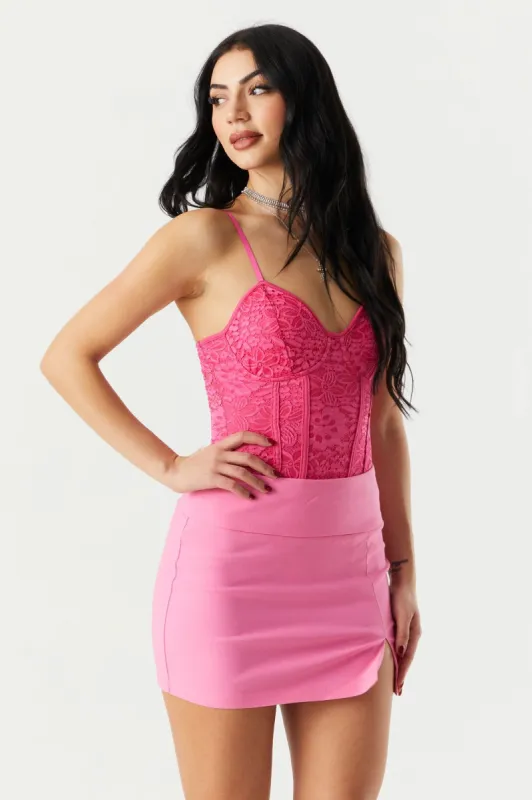 Lace Corset Cami Bodysuit sold by Charlotte Russe