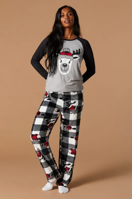 Matching the Family Plaid Plush 2 Piece Pajama Set sold by Charlotte Russe