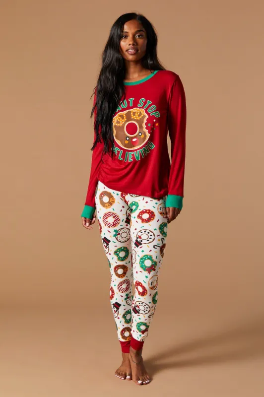 Matching the Family Holiday Donut 2 Piece Pajama Set sold by Charlotte Russe