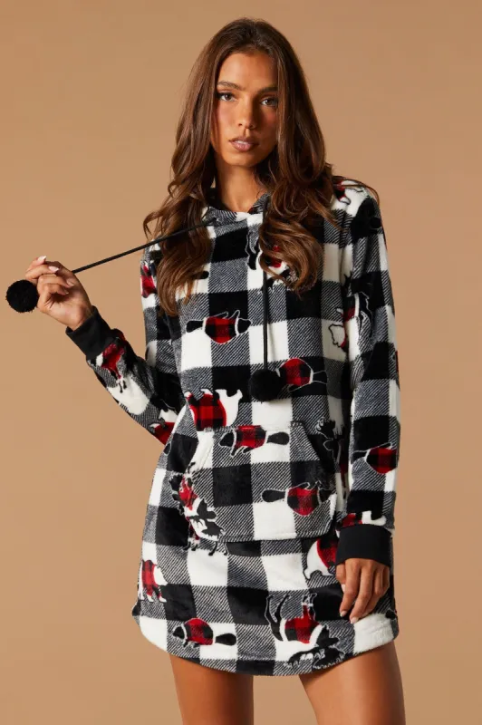 Matching the Family Plaid Plush Pajama Dress sold by Charlotte Russe