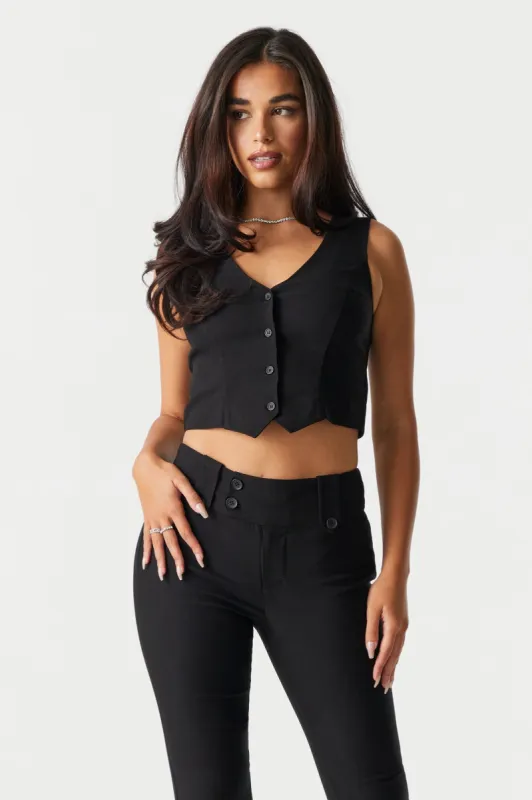 Button-Up Crop Vest sold by Charlotte Russe