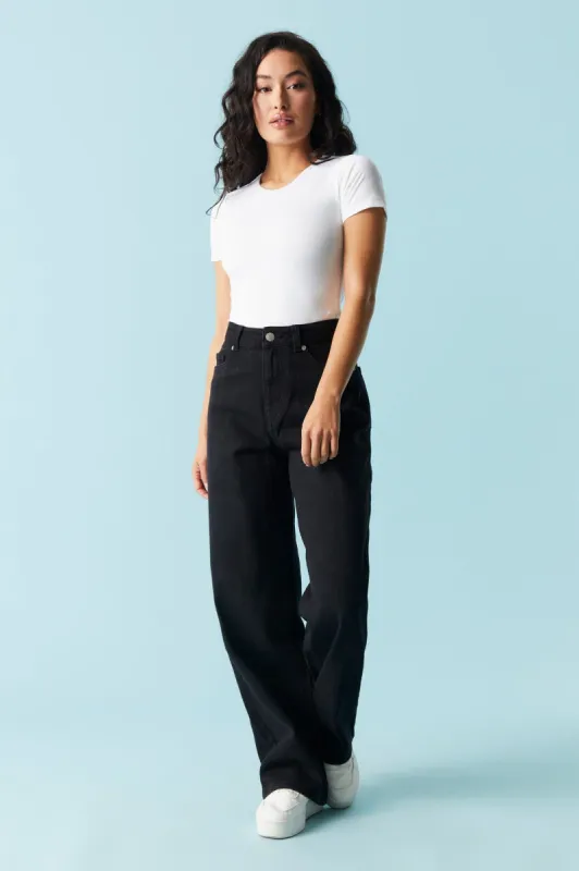 Refuge Black Wide Leg Jean sold by Charlotte Russe
