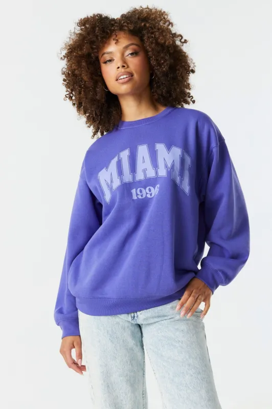 Miami Graphic Boyfriend Sweatshirt sold by Charlotte Russe