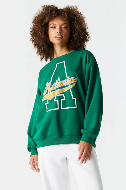 Atlanta Graphic Boyfriend Sweatshirt sold by Charlotte Russe