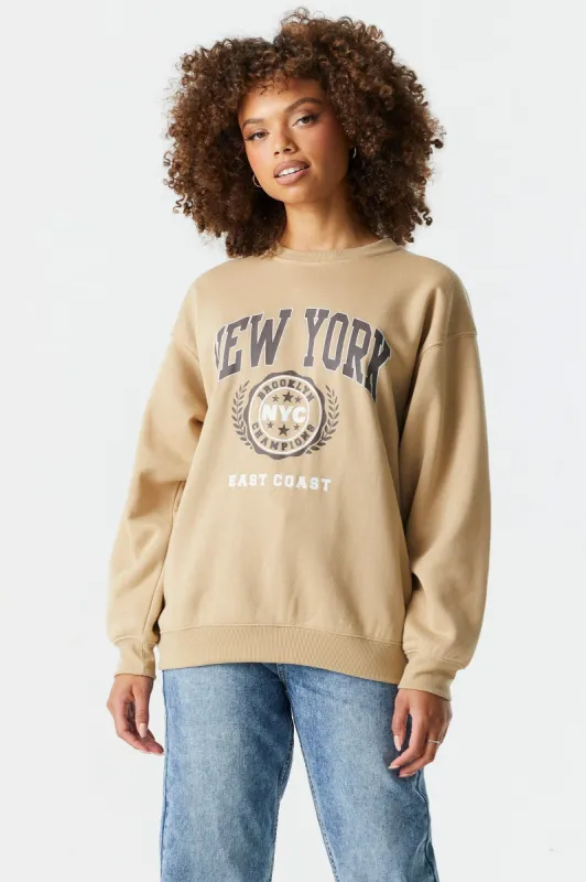 New York Graphic Boyfriend Sweatshirt sold by Charlotte Russe