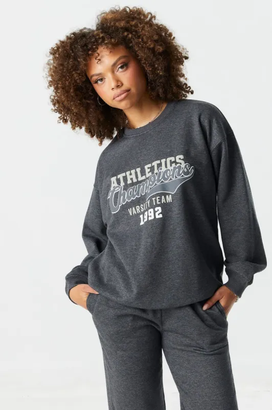 Athletics Dept Graphic Boyfriend Sweatshirt sold by Charlotte Russe