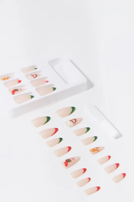 Xmas Rudolph Press On Nail Set made by Charlotte Russe