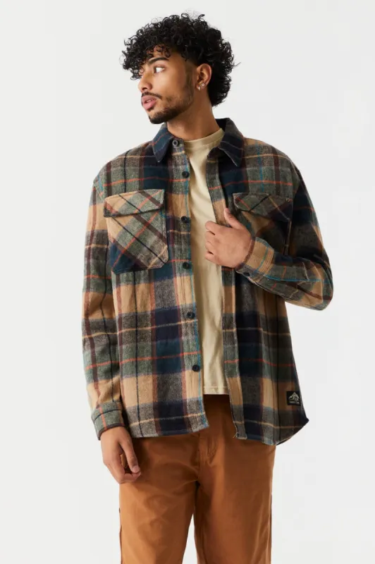 Cream Plaid Shacket sold by Charlotte Russe