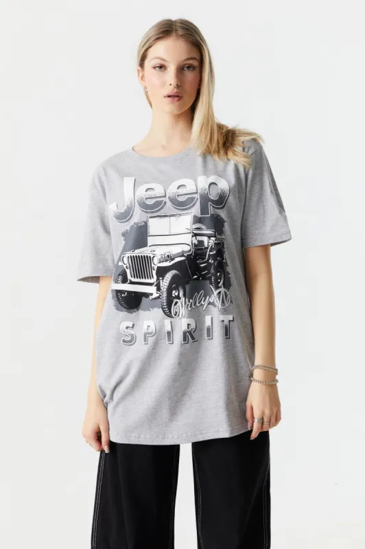 Jeep Spirit Graphic Boyfriend T-Shirt sold by Charlotte Russe