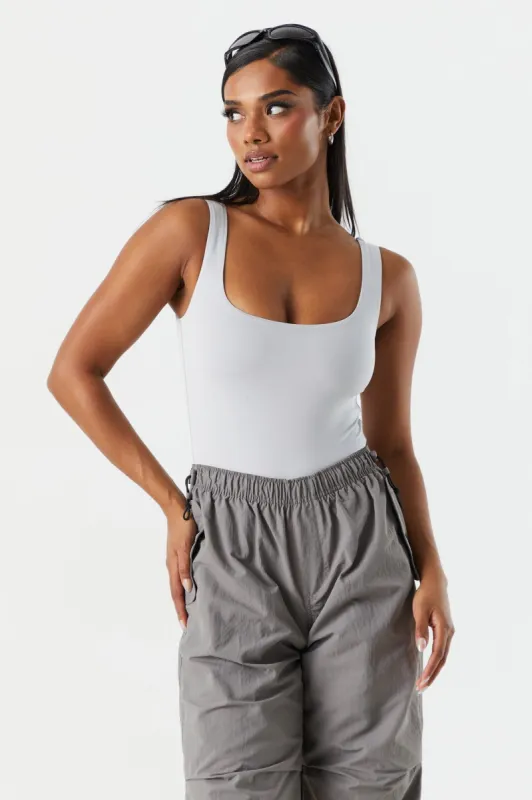 Square Neck Double Layer Contour Bodysuit sold by Charlotte Russe