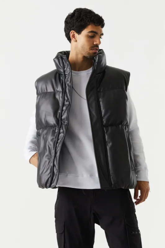 Faux-leather Zip-Up Puffer Vest sold by Charlotte Russe