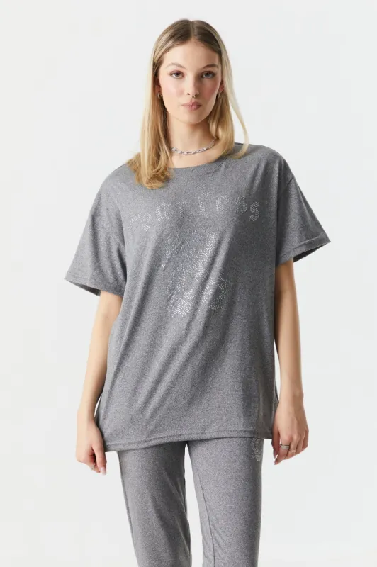 Soft Fearless Rhinestone Decal Boyfriend T-Shirt sold by Charlotte Russe