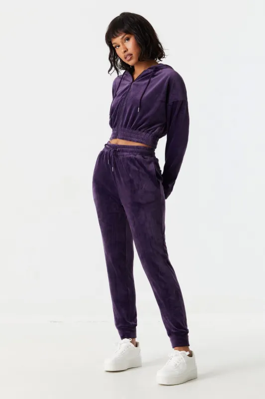 Velour High-Rise Jogger sold by Charlotte Russe