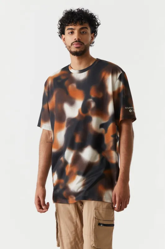 Blur Effect Print Longline T-Shirt sold by Charlotte Russe